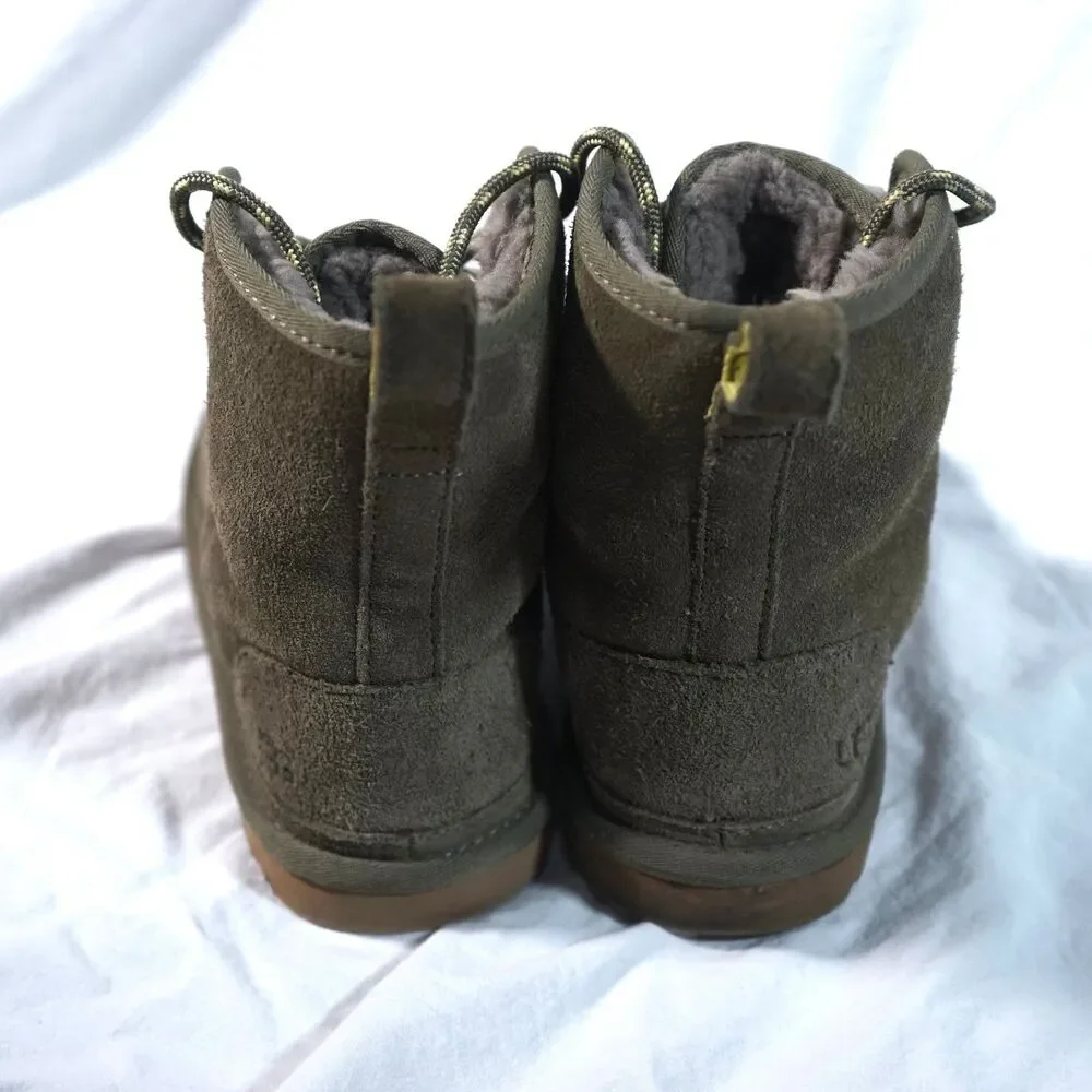 UGG Neumel High Shearling Suede Boots Burnt Olive Women's 10